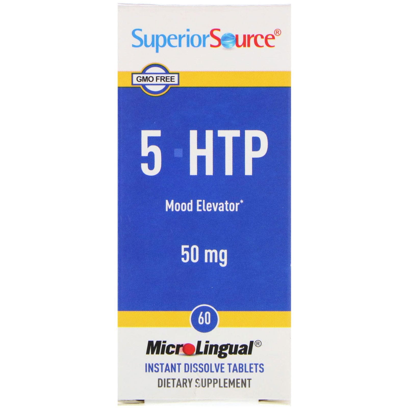 Superior Source, 5-HTP, 50 mg, 60 Tabletas Microlinguales de Disolución Instantánea