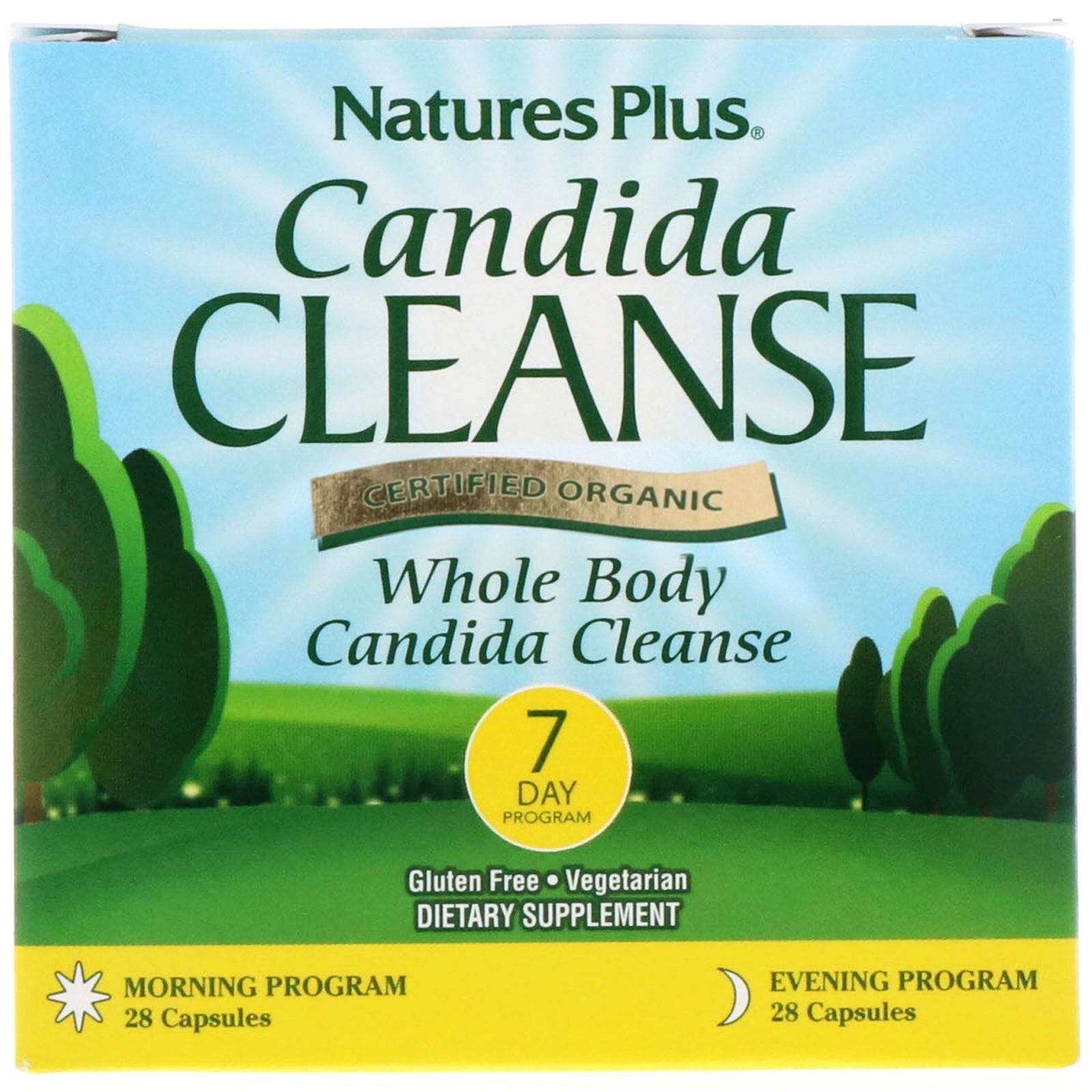 Nature's Plus, Tratamiento contra la Cándida, Programa de 7 días, 2 botellas, 28 cápsulas cada una