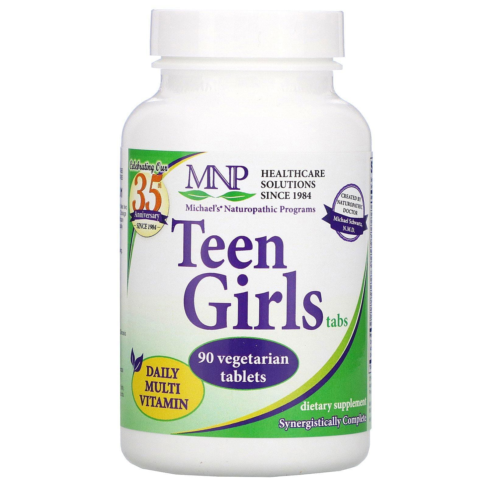 Michael's Naturopathic, Comprimidos para niñas adolescentes, multivitamínico diario, 90 comprimidos vegetales