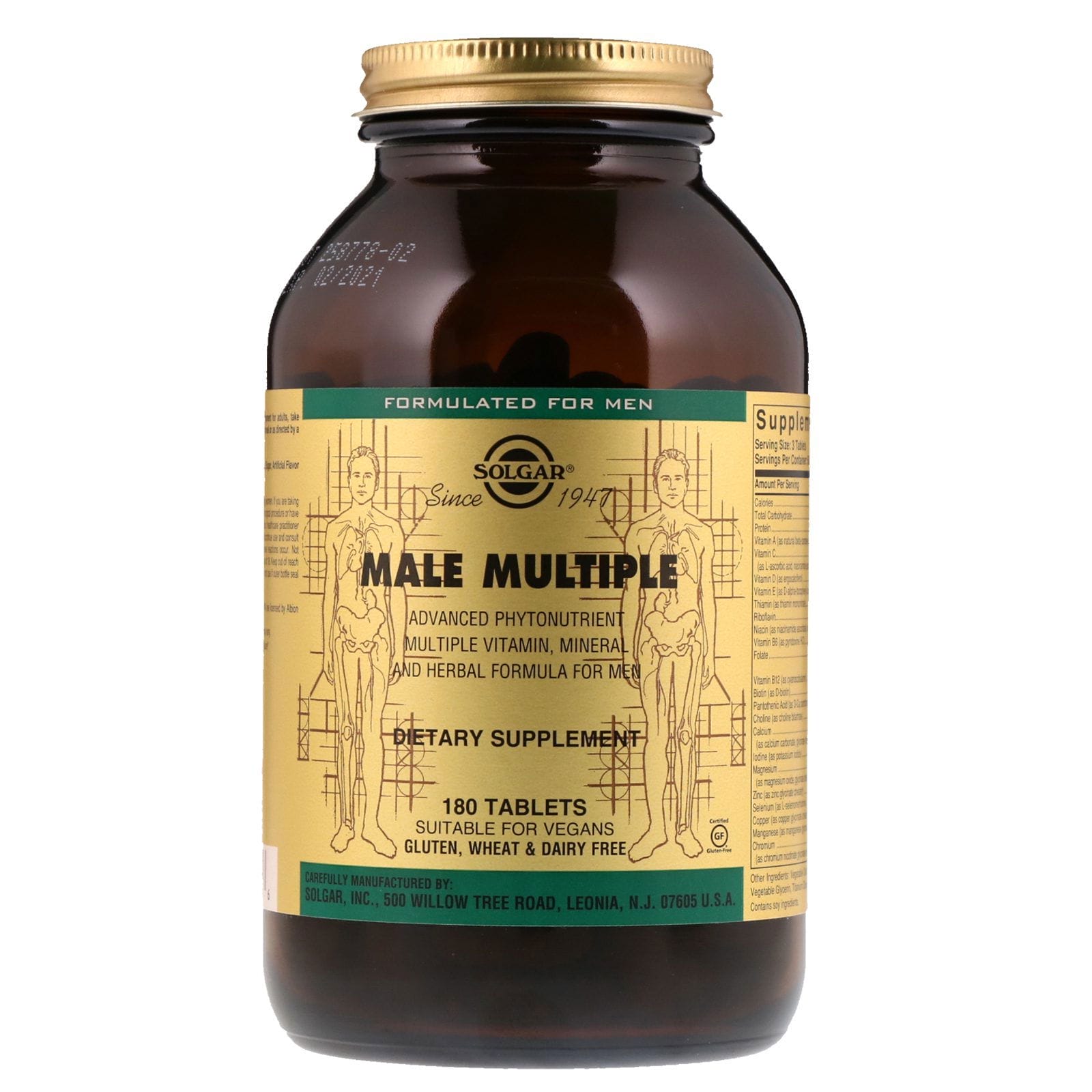 Solgar, Male Multiple, 180 tabletas