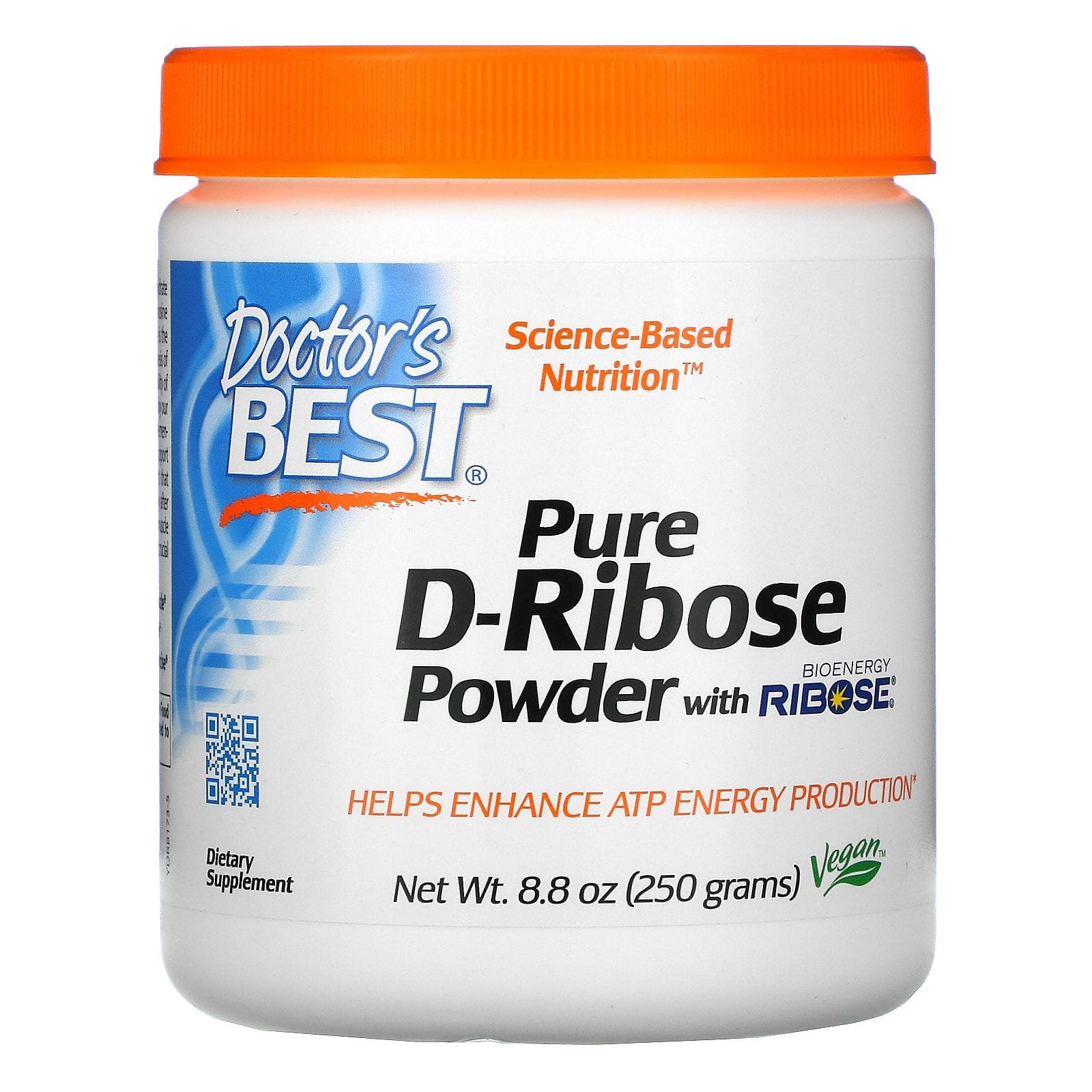 Doctor's Best, Polvo de D-ribosa pura con BioEnergy Ribose, 250 g (8,8 oz)