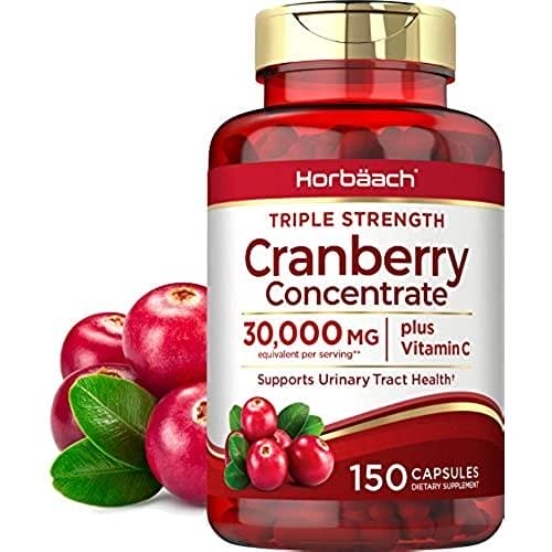 Horbaach Arándano (30.000 mg) + Vitamina C 150 Cápsulas | Triple Fuerza Máxima Potencia | Sin OGM Suplemento de Arándanos sin Gluten de Extracto de Concentrado