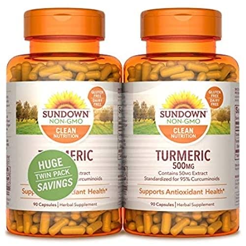 Sundown Naturals cúrcuma 500 mg 90 + 90 2 unidades Suplementos de hierbas, 180 unidades