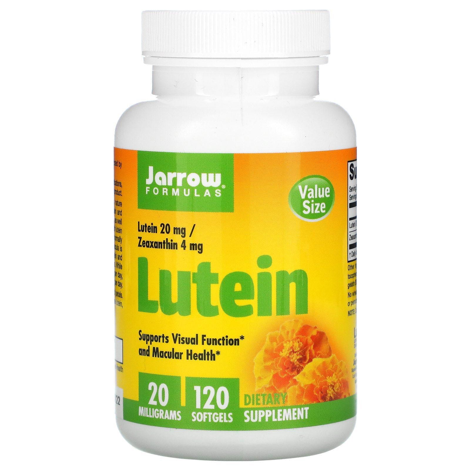 Jarrow Formulas, Luteína, 20 mg, 120 cápsulas blandas