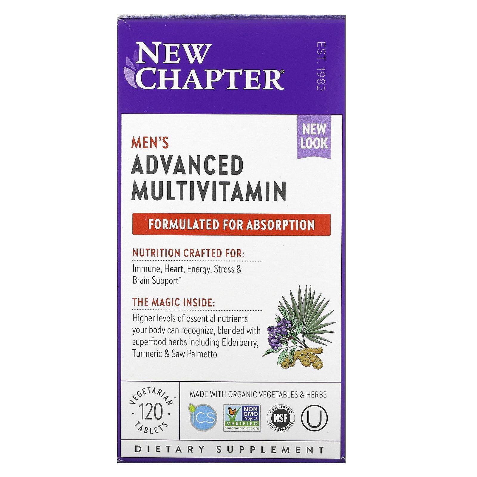 New Chapter, Men's Advanced Multi, 120 Vegetarian Tablets