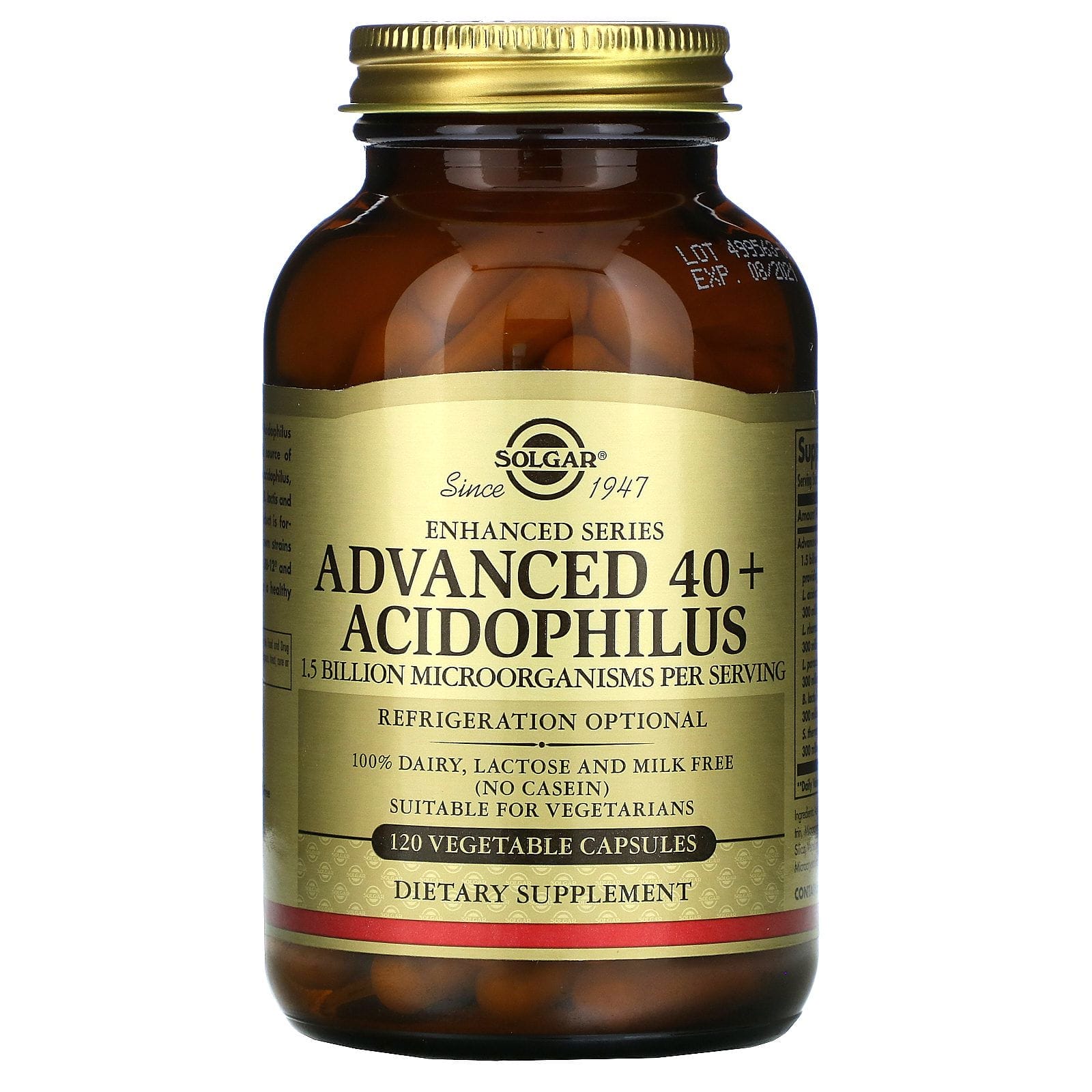 Solgar, Advanced 40+ Acidophilus, 120 Cápsulas Vegetarianas