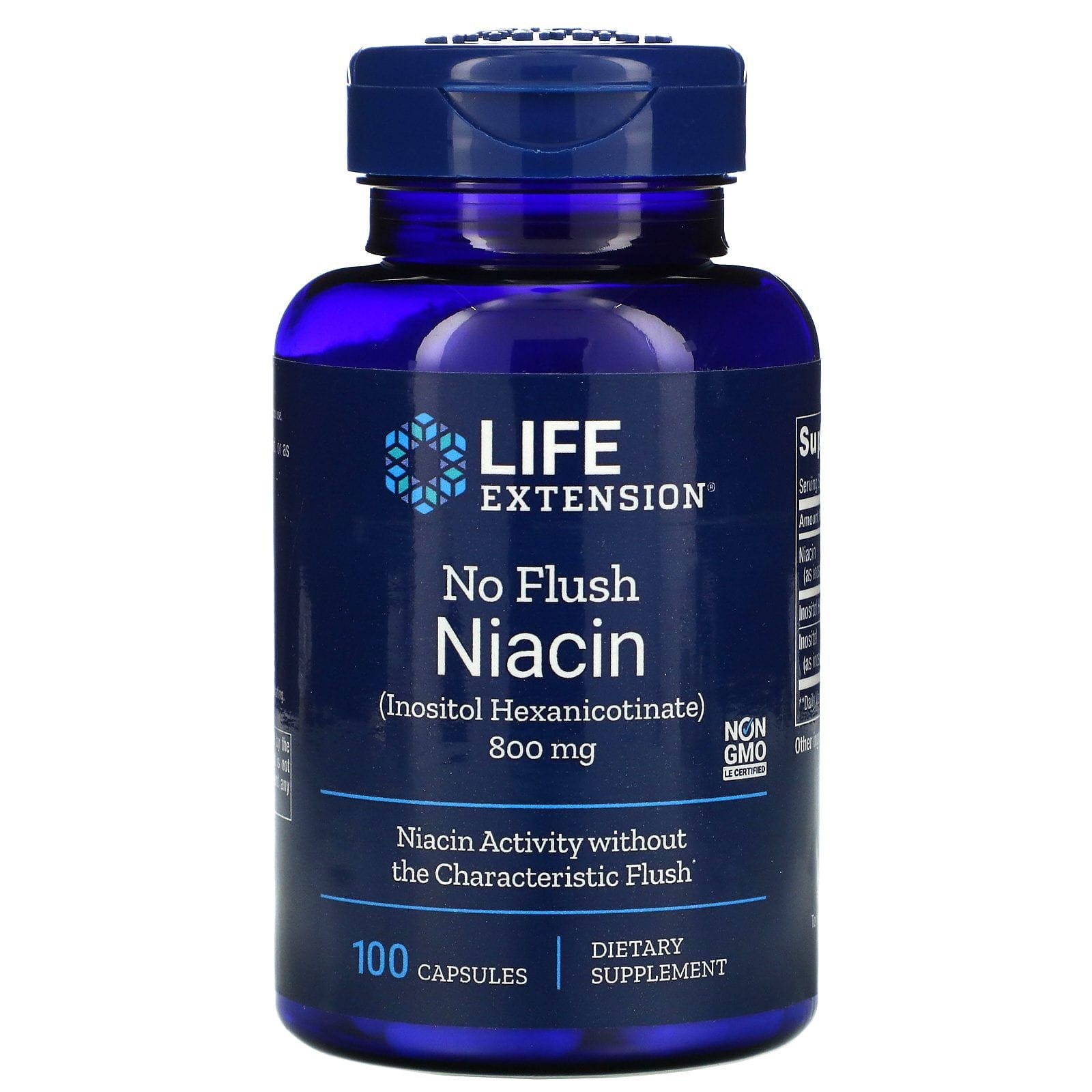 Life Extension, Niacina No Flush, 800 mg, 100 Cápsulas.