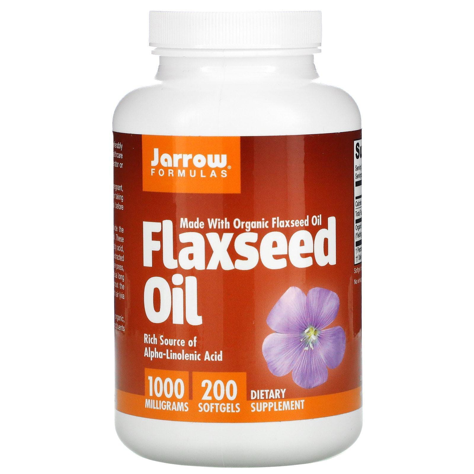 Jarrow Formulas, Aceite de semillas de lino, 1000 mg, 200 cápsulas blandas