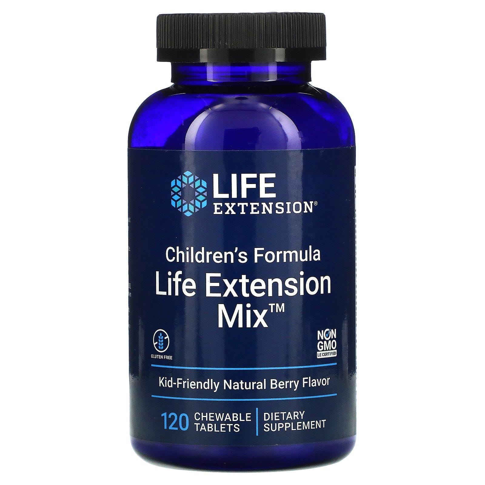Life Extension, Fórmula para niños, Mezcla de extensión de vida, Sabor a baya natural, 120 tabletas masticables