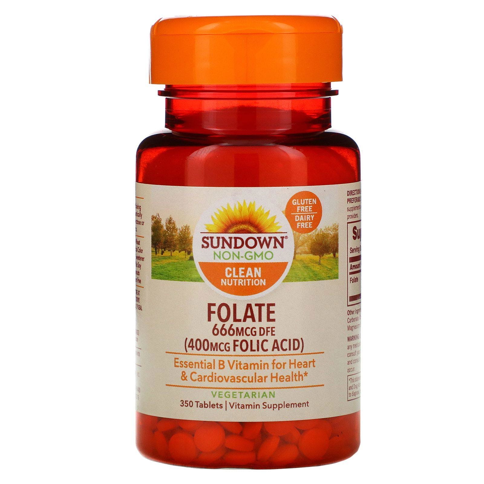 Sundown Naturals, Folato, 666 mcg EDF, 350 comprimidos