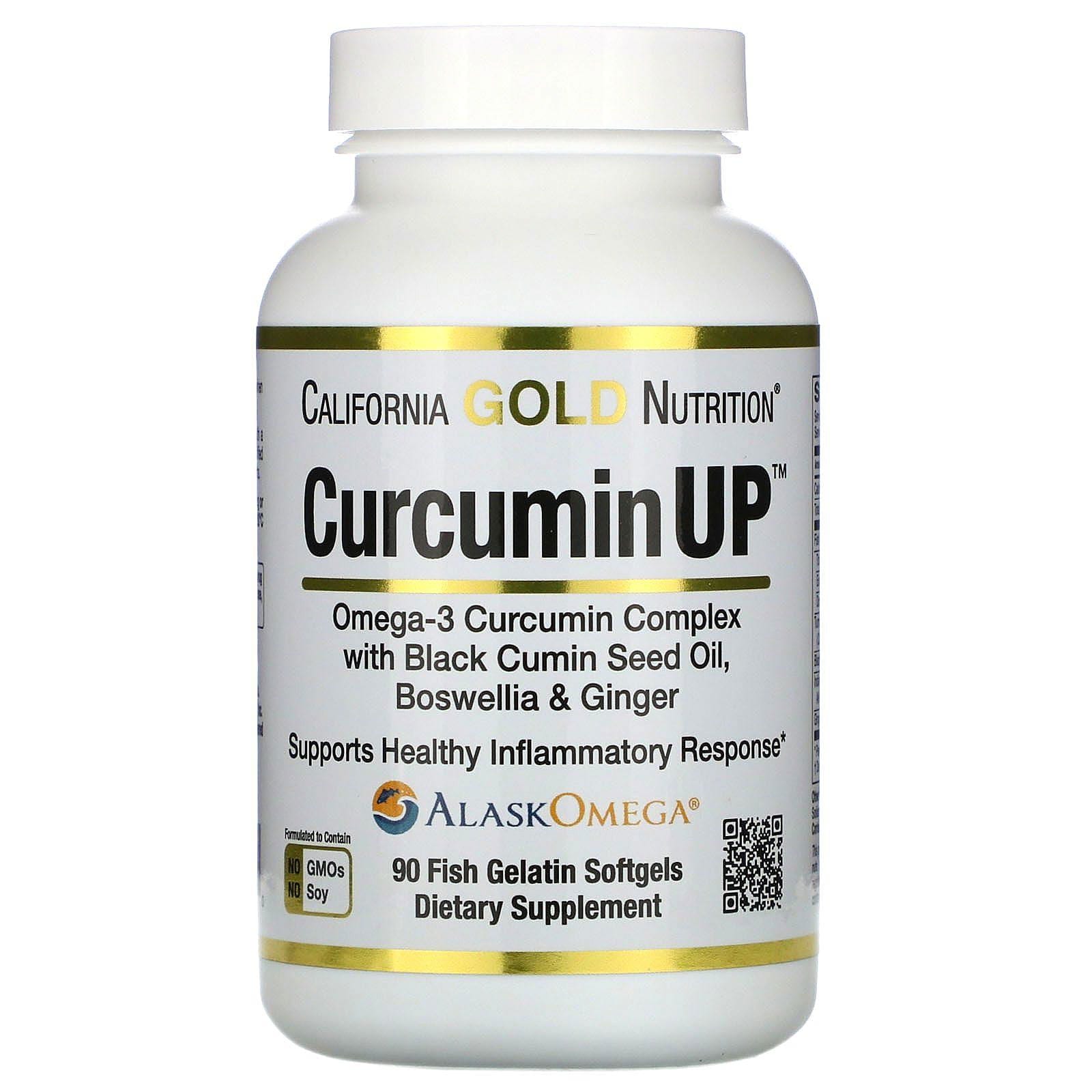 California Gold Nutrition, CurcuminUP, Complejo de curcumina y omega-3, Refuerzo para la movilidad y la comodidad de las articulaciones, 90 cápsulas blandas de gelatina de pescado