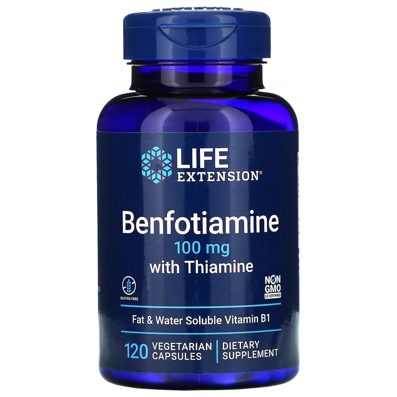 Life Extension, Benfotiamina con tiamina, 100 mg, 120 cápsulas vegetales