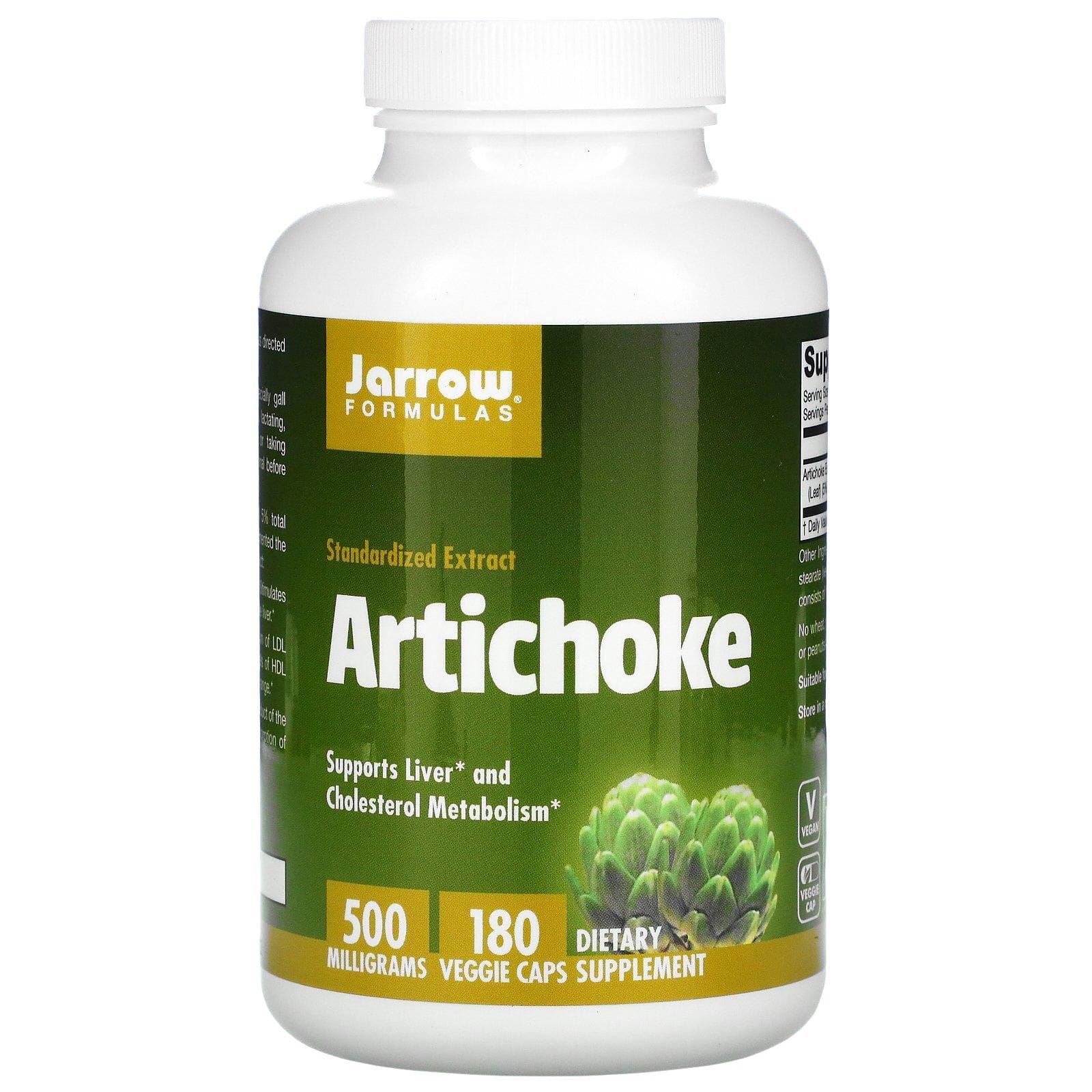Jarrow Formulas, Alcachofa, 500 mg, 180 cápsulas vegetales