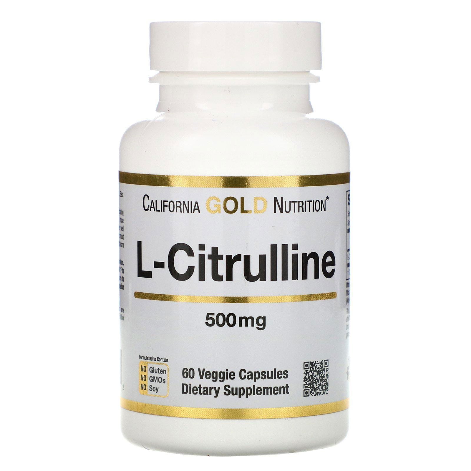 California Gold Nutrition, L-citrulina, 500 mg, 60 cápsulas vegetales