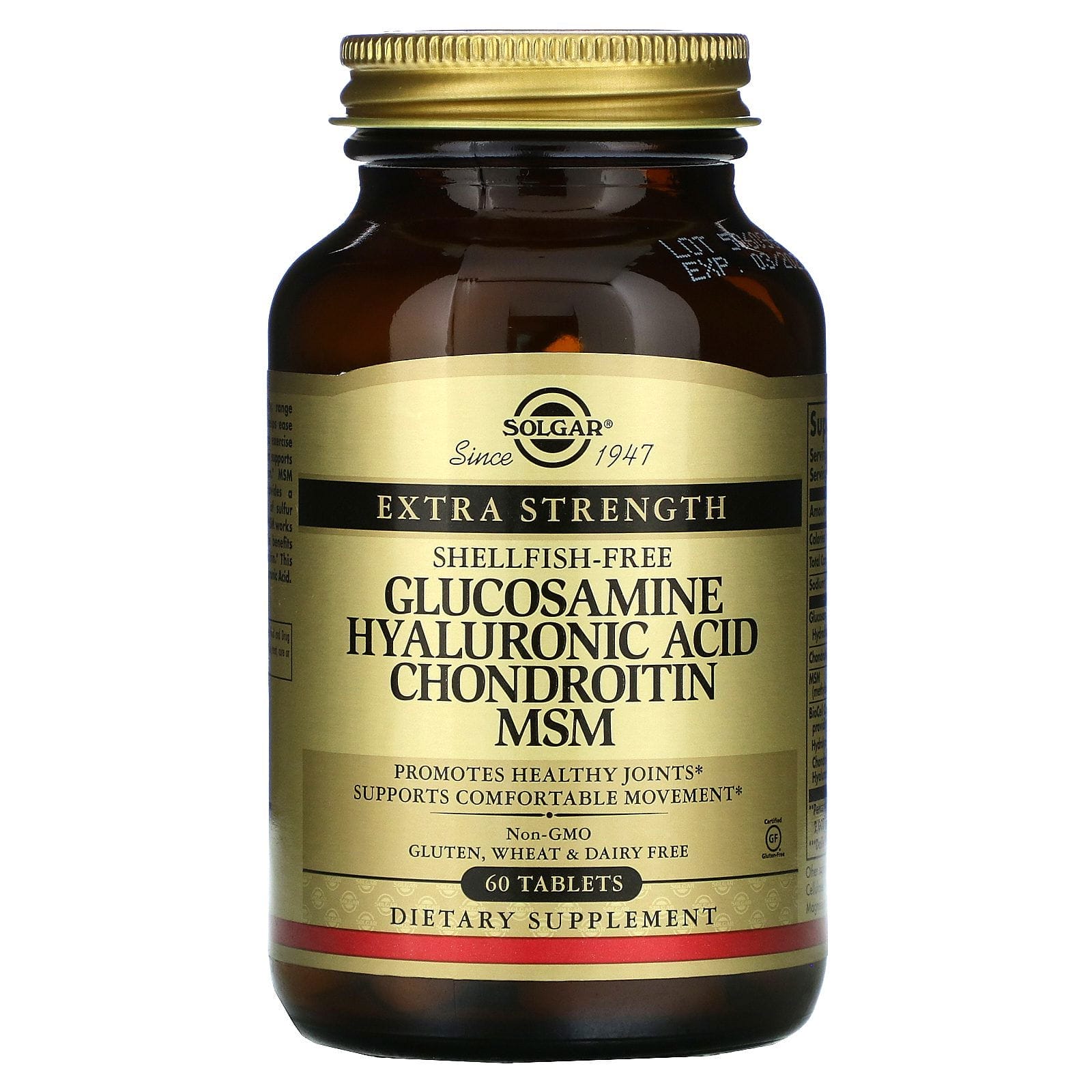 Solgar, Glucosamina Ácido Hialurónico Condroitin MSM, 60 Tabletas
