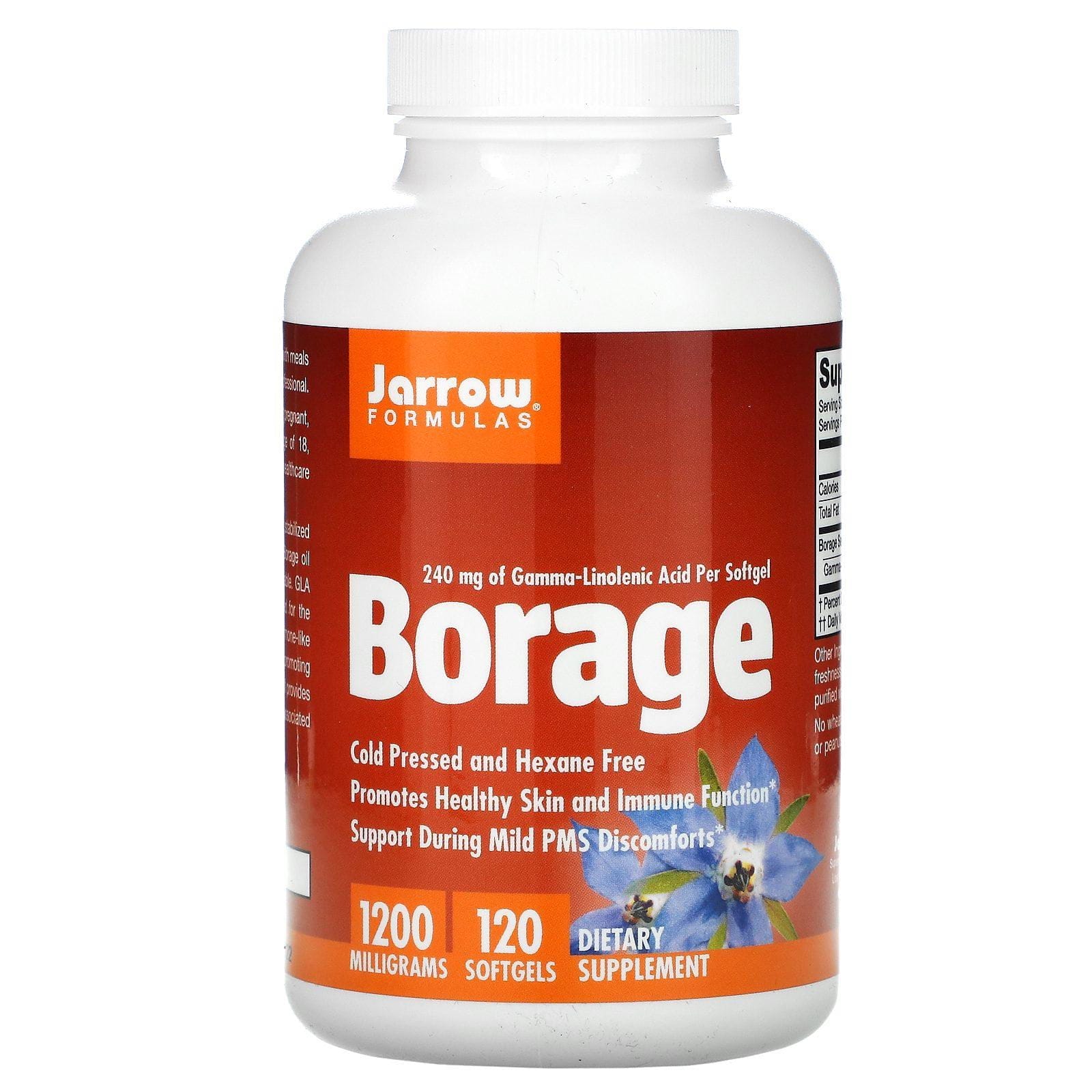 Jarrow Formulas, Borraja, 1200 mg, 120 cápsulas blandas