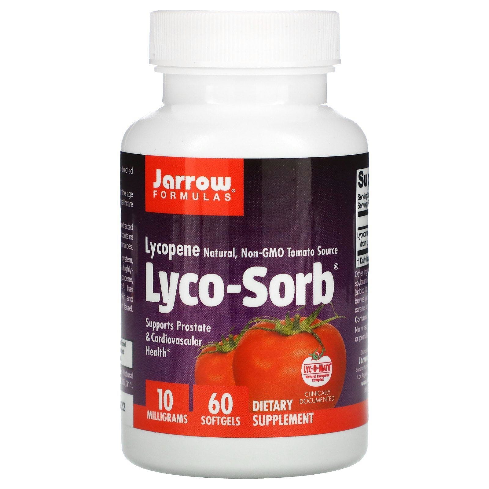 Jarrow Formulas, Licopeno Lyco-Sorb, 10 mg, 60 cápsulas blandas