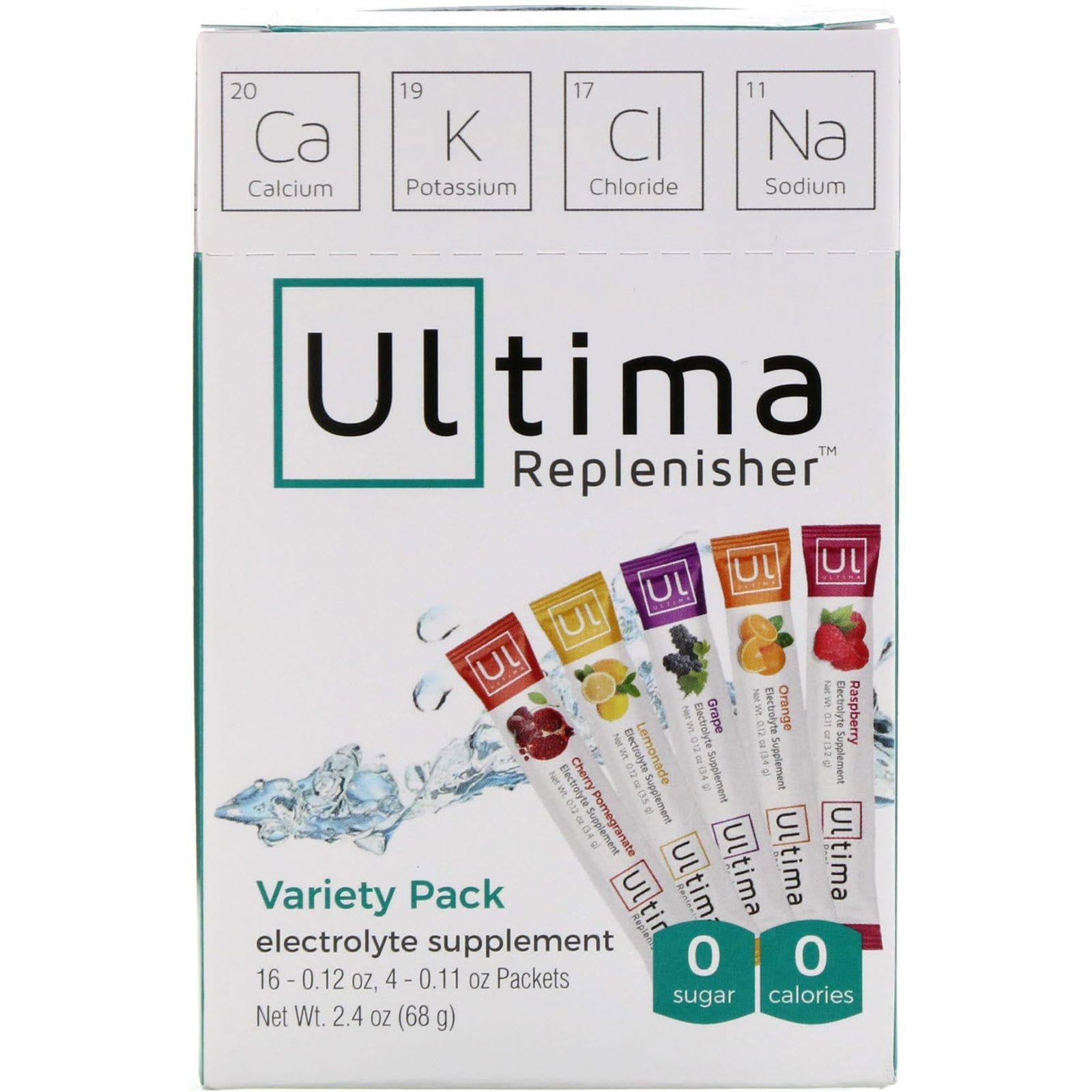 Ultima Replenisher, Suplemento con electrolitos, Paquete surtido, 20 sobres, 68 g (2,4 oz)