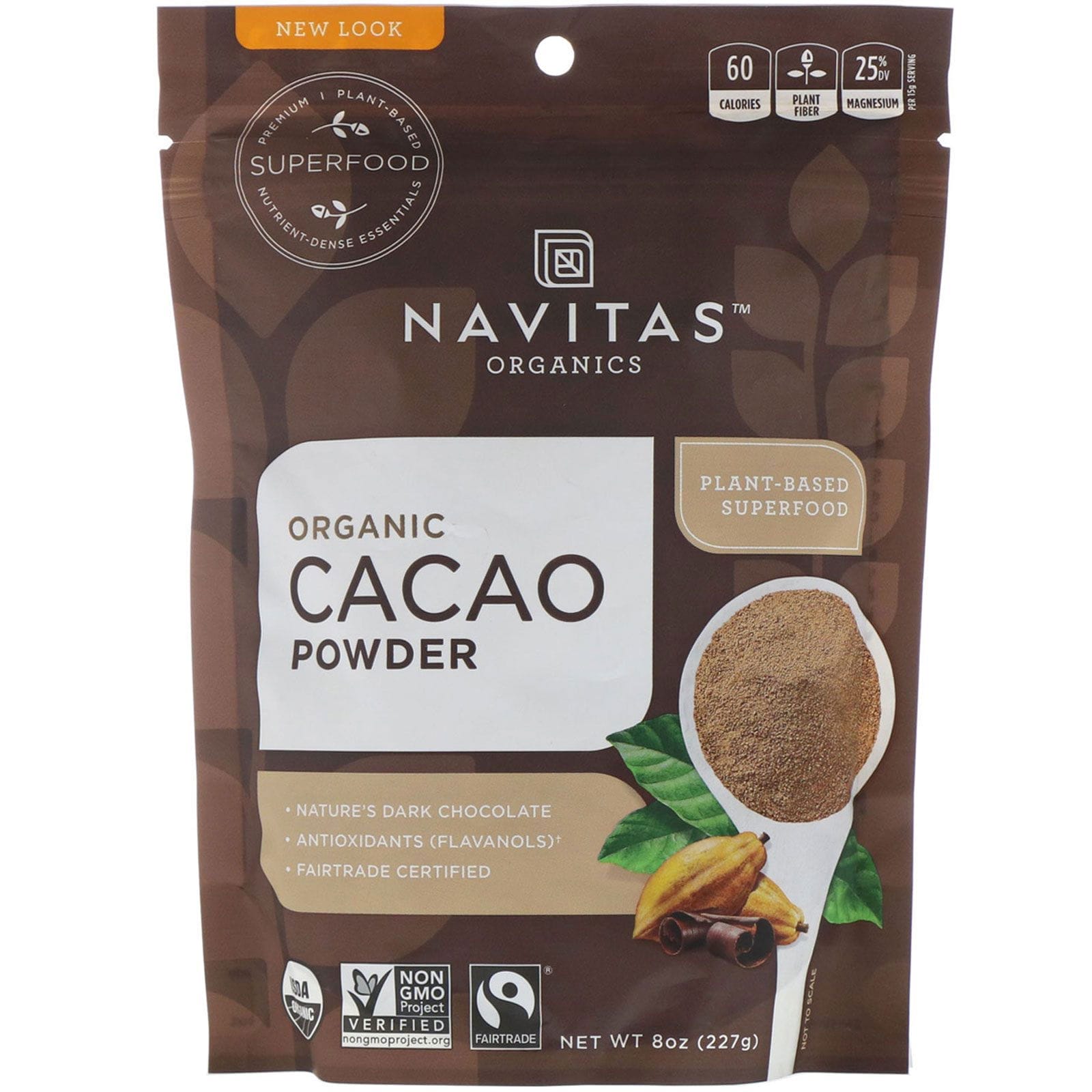 Navitas Organics, Cacao orgánico en polvo, 227 g (8 oz)
