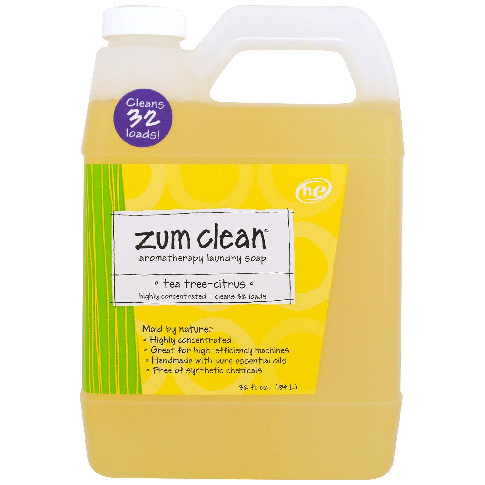 Indigo Wild, Zum Clean, Jabón de Ropa de Aromaterapia, Té de Árbol y Cítrico, 32 fl oz (.94 L)