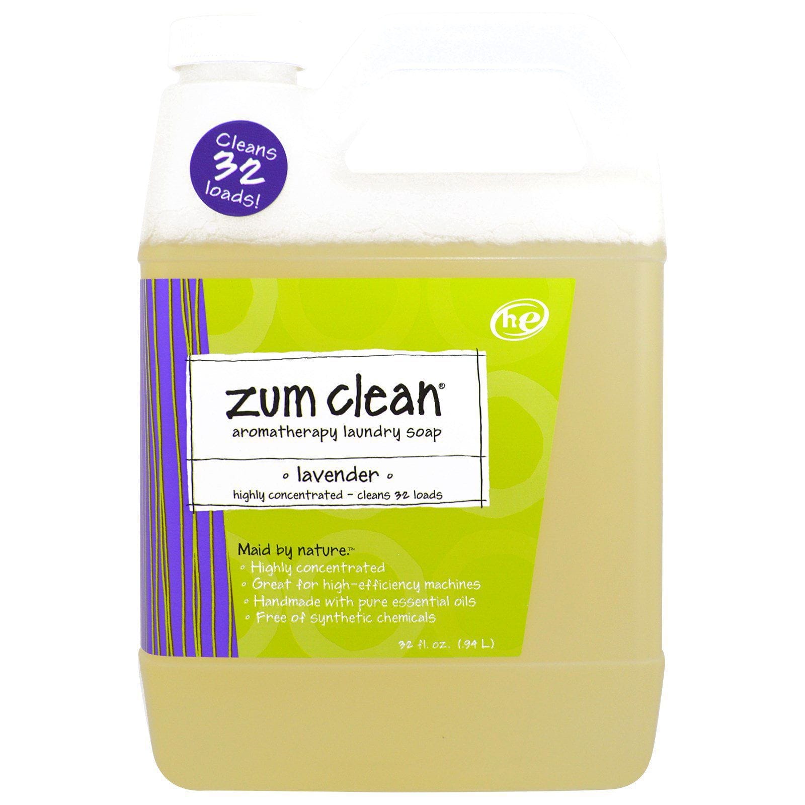 Indigo Wild, Zum Clean, Jabón de Ropa de Aromaterapia, Lavanda, 32 fl oz (.94 L)