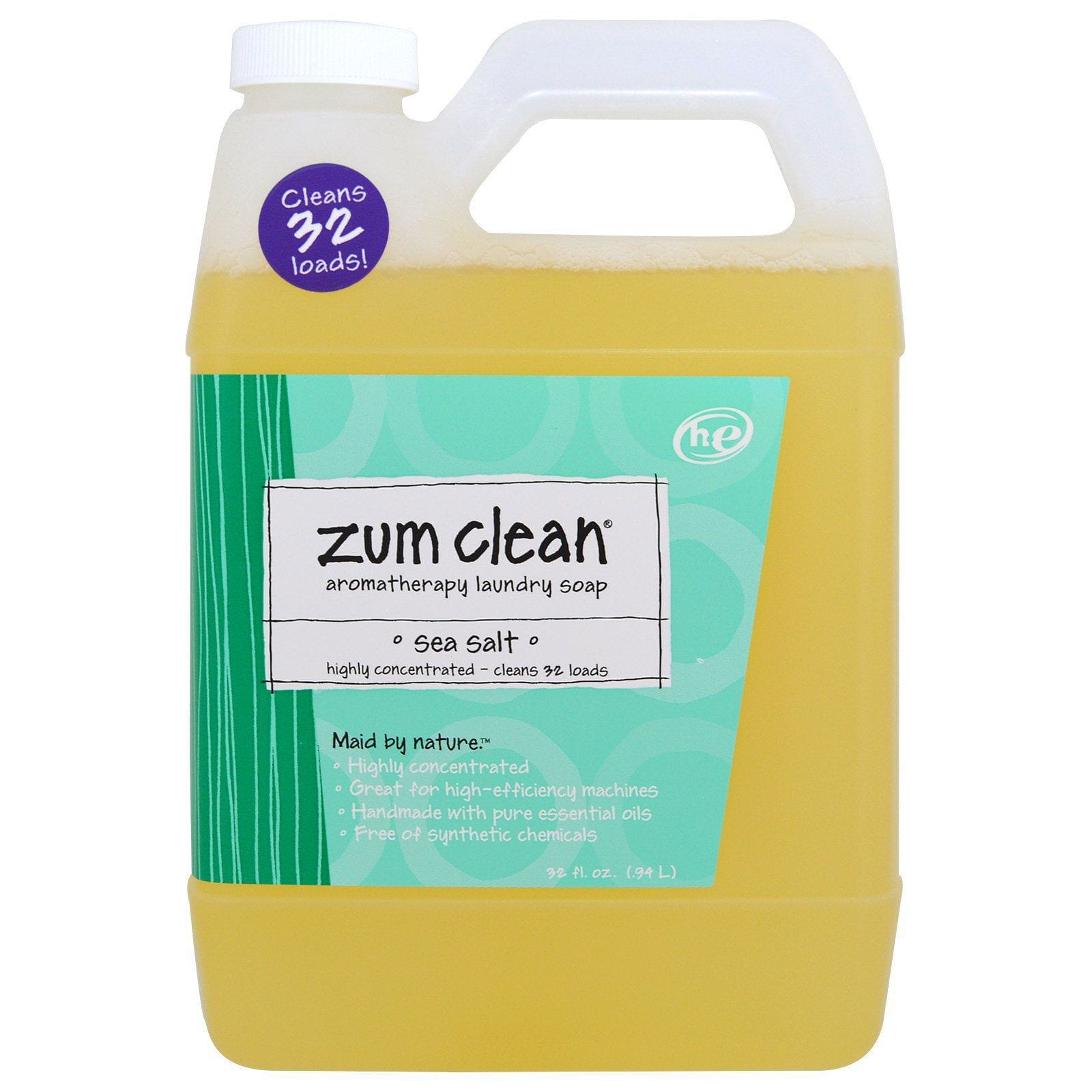 Indigo Wild, Zum Clean, Jabón de Ropa de Aromaterapia, Sal de Mar, 32 fl oz (.94 L)