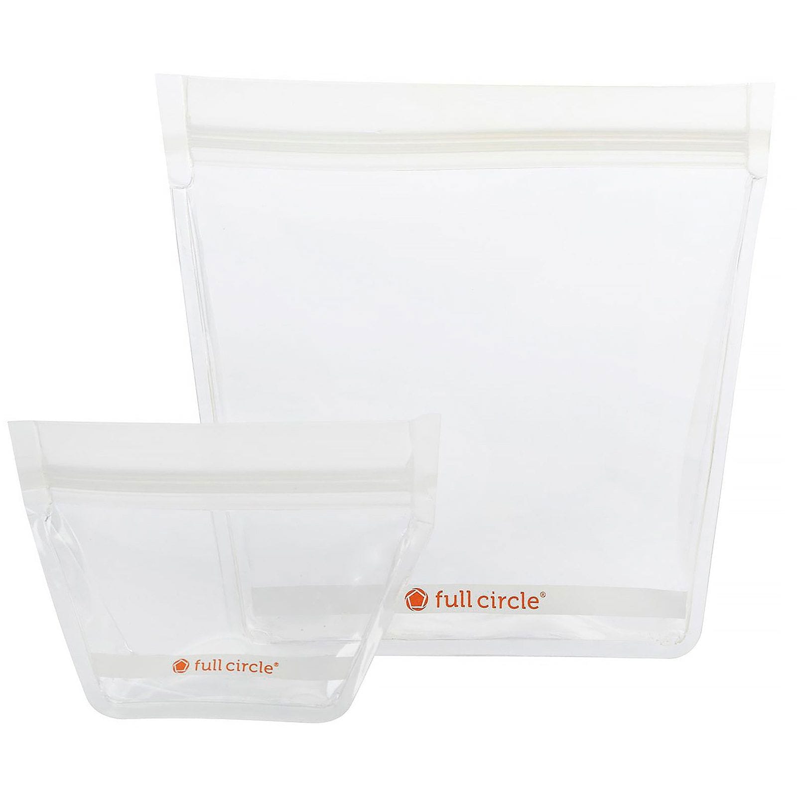 Full Circle, ZipTuck, bolsas para viaje reutilizables, transparente, 1 mini + 1 viaje