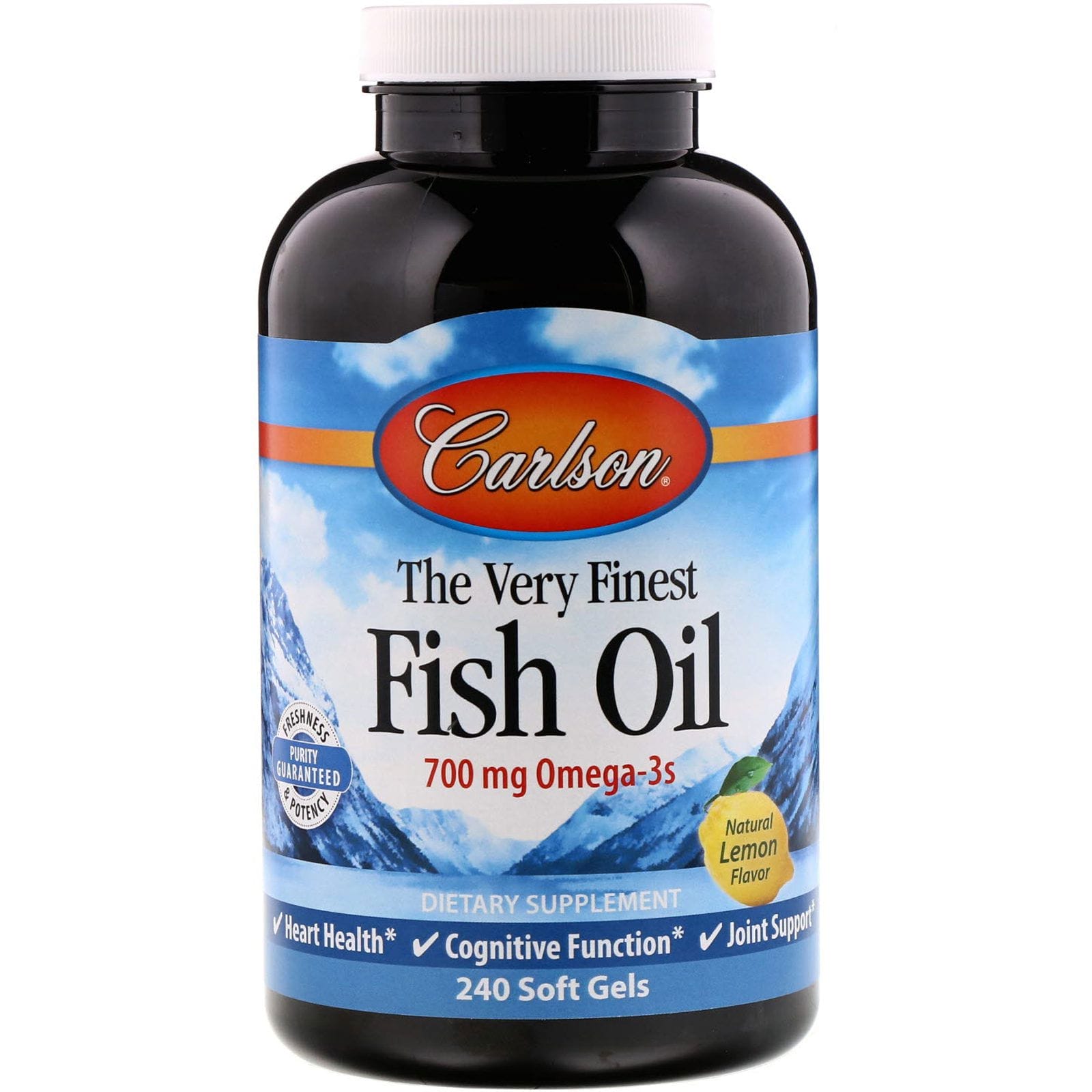 Carlson Labs, El aceite de pescado más fino, sabor natural de limón, 240 geles suaves