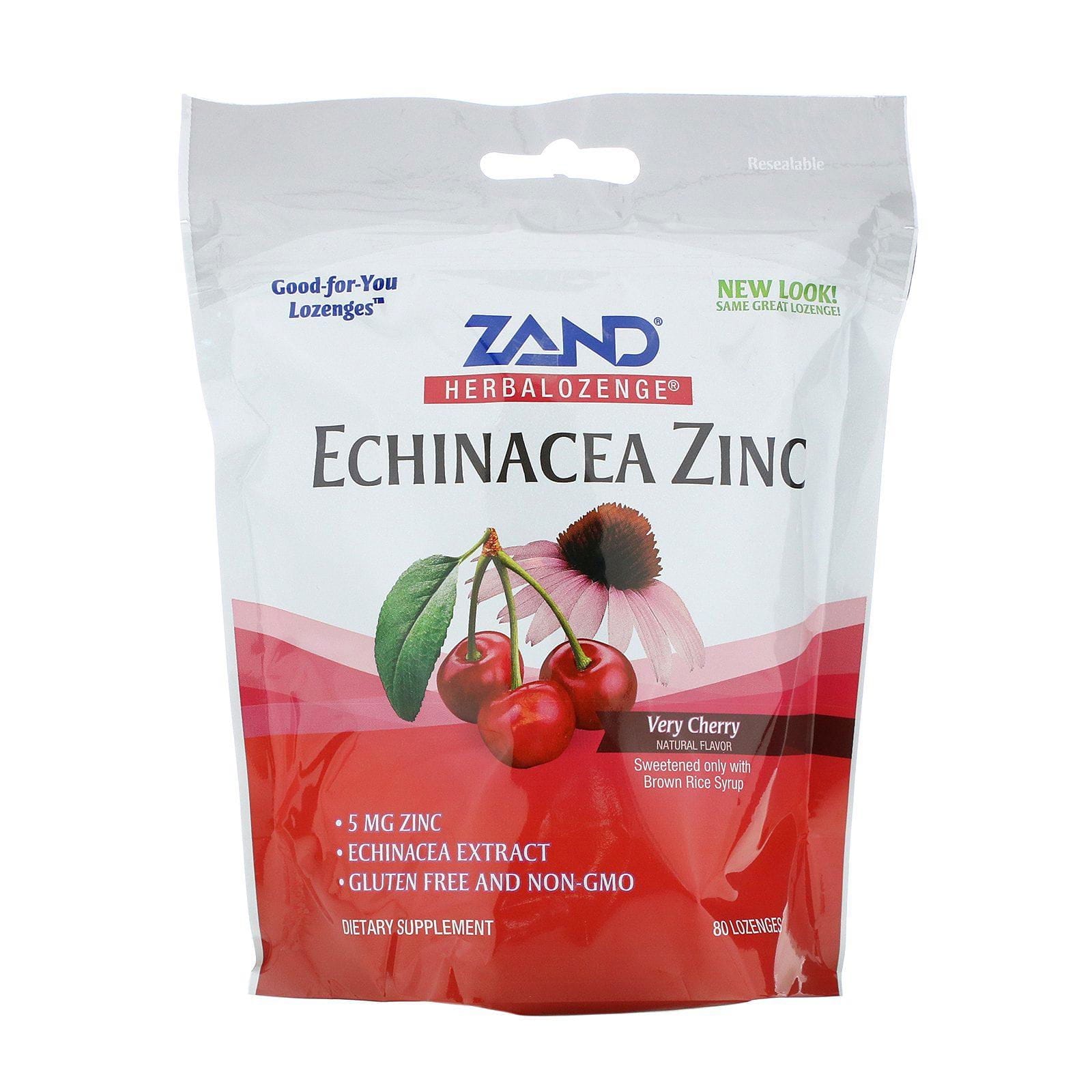Zand, Pastilla herbal, equinácea y zinc, cereza intensa, 80 pastillas
