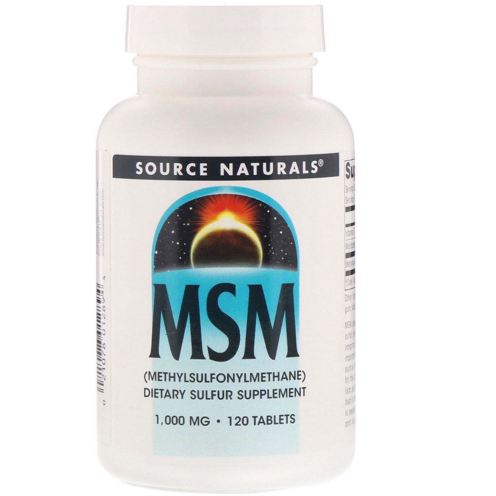 Source Naturals, MSM, 1000 mg, 120 Tabletas