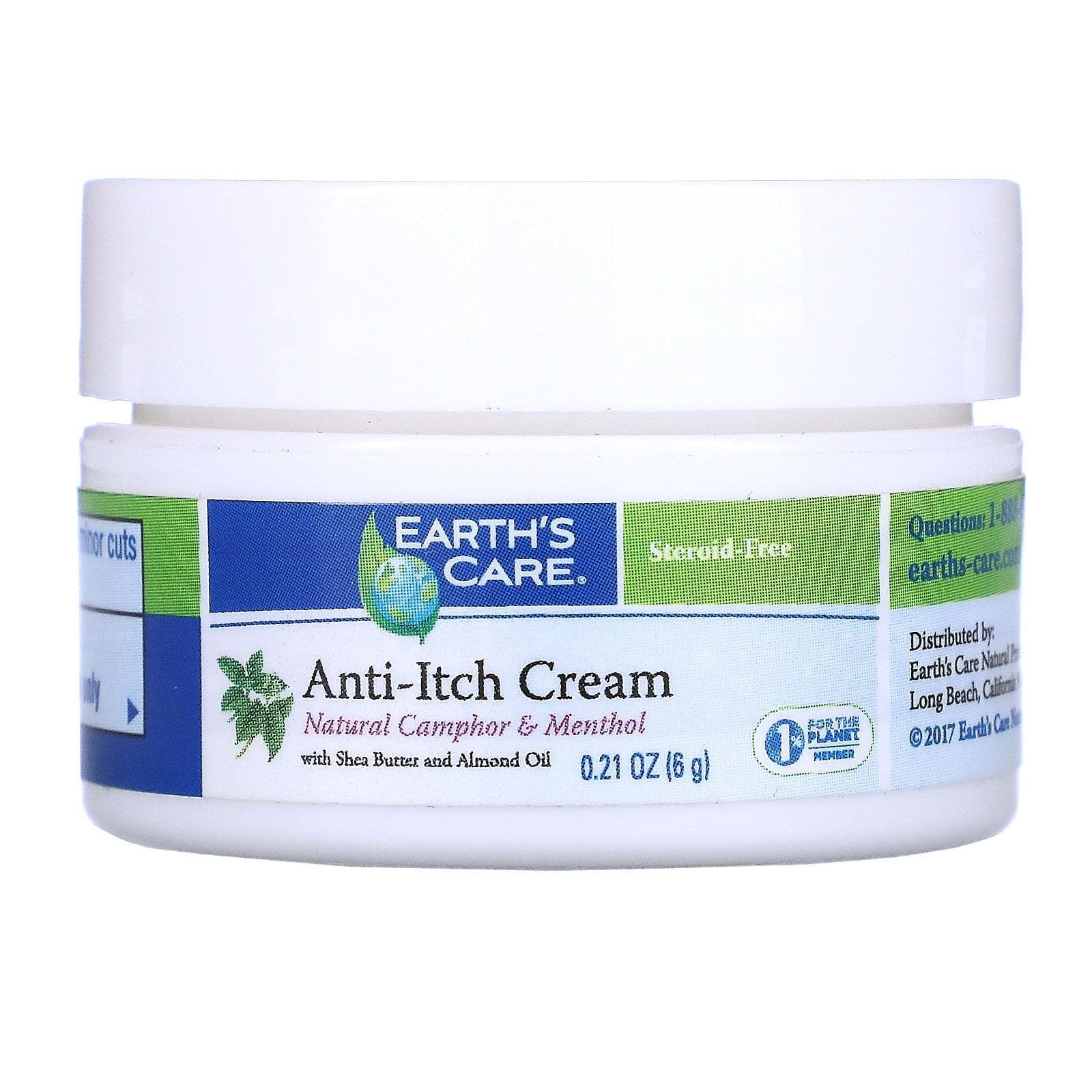 Earth's Care, Crema antipicazón, con manteca de karité y aceite de almendras, 0.21 oz (6 g)