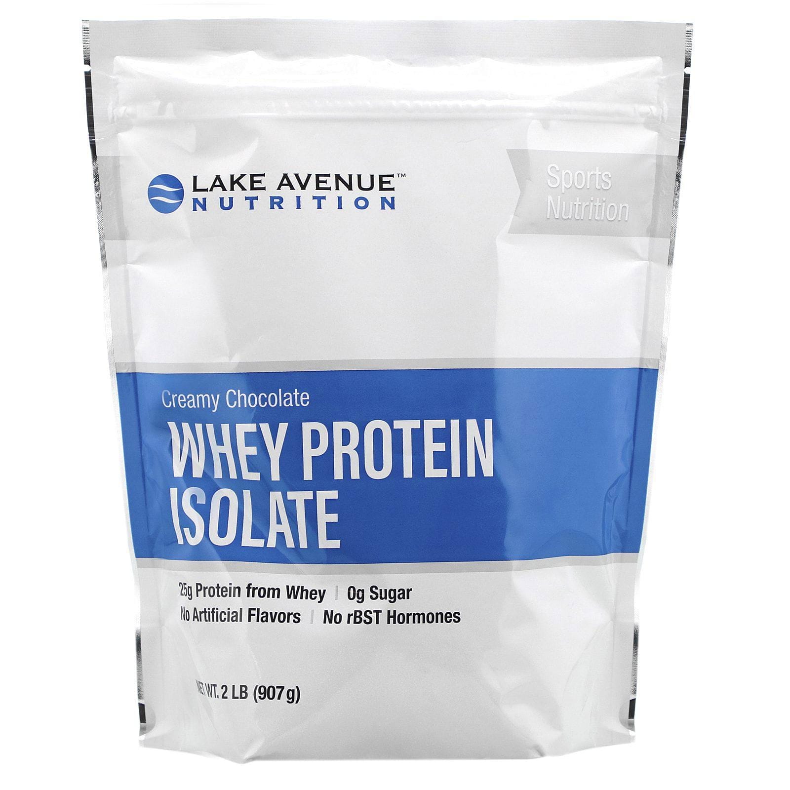 Lake Avenue Nutrition, Aislado de proteína de suero de leche, Chocolate cremoso, 907 g (2 lb)