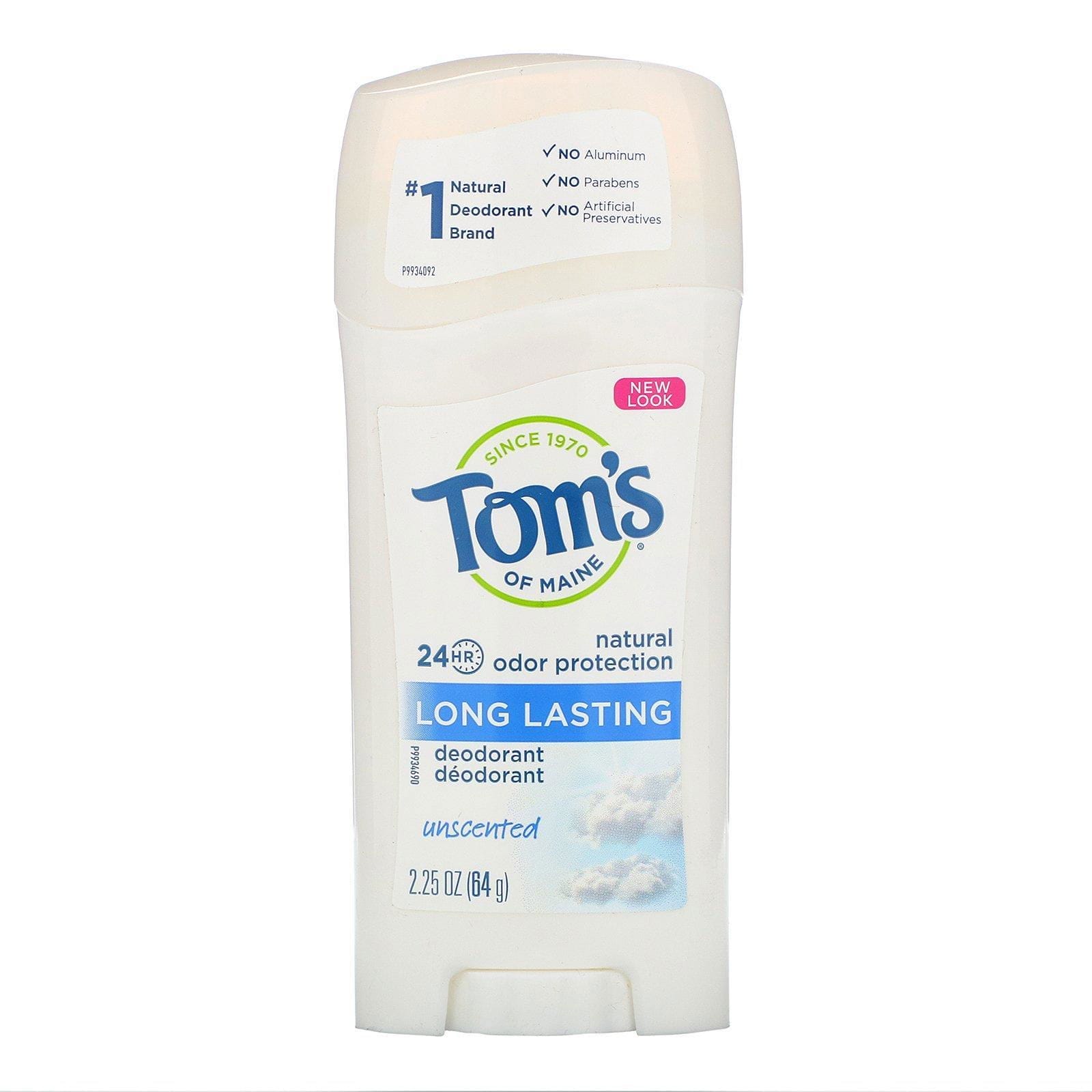 Tom's of Maine, Natural Desodorante de larga duración, sin perfume, 2.25 oz (64 g)