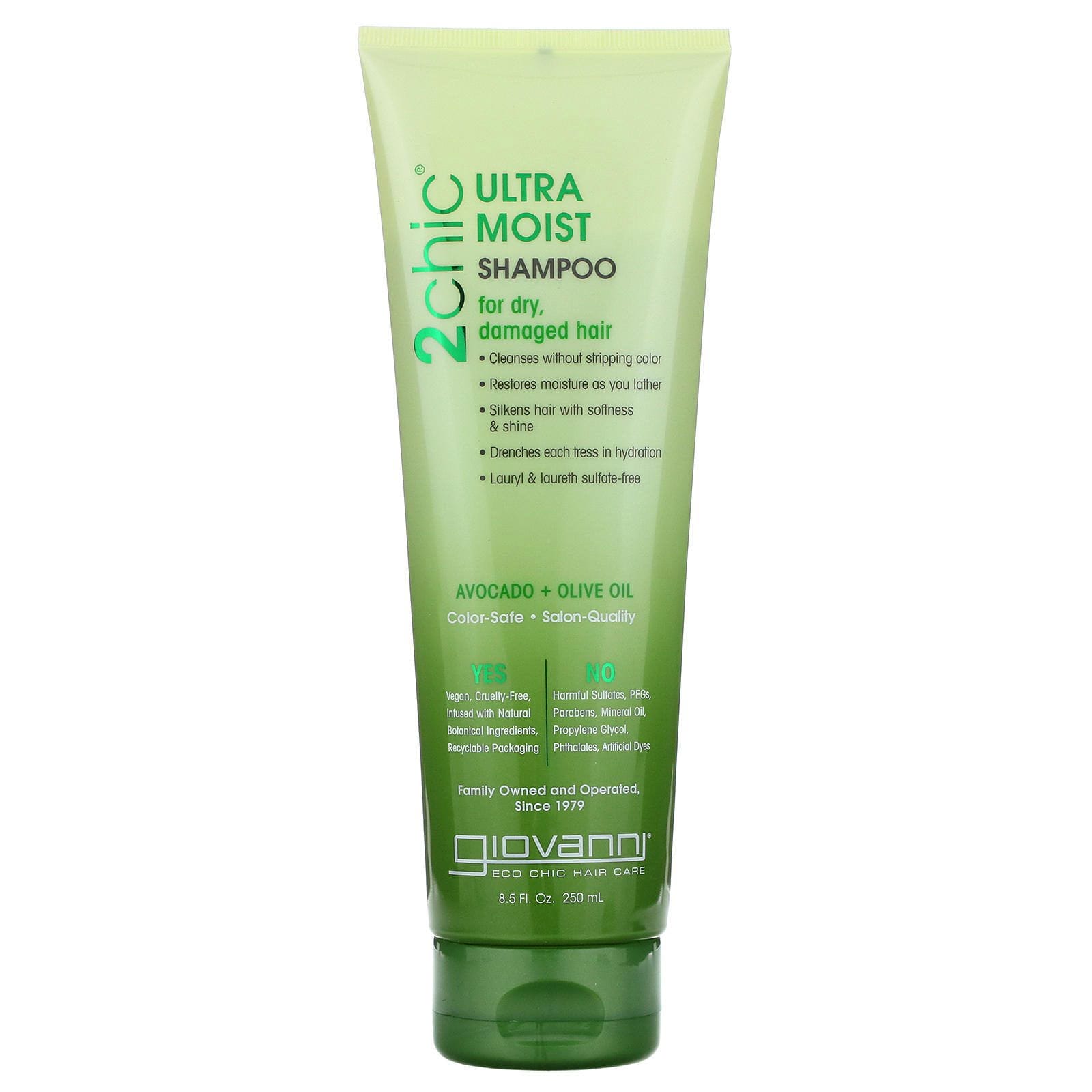 Giovanni, Champú ultra humectante para el cabello seco y dañado, palta y aceite de oliva, 8.5 oz líquidas (250 ml)
