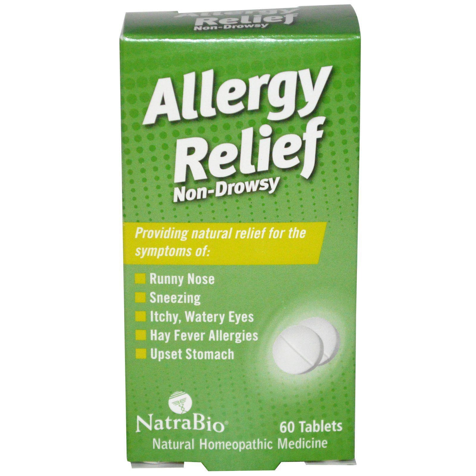 NatraBio, Allergy Relief, no produce somnolencia, 60 comprimidos