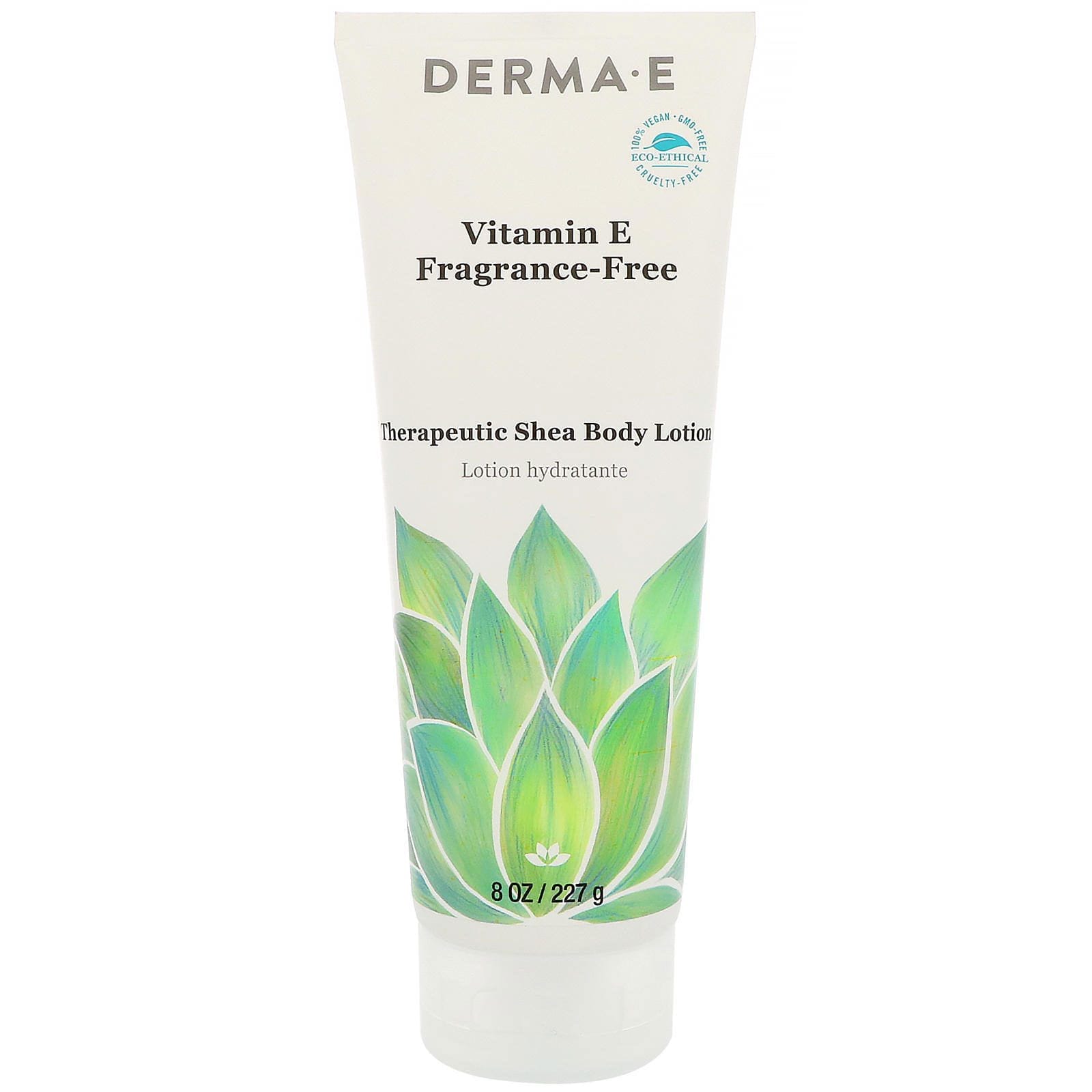 Derma E, Loción corporal intensiva terapéutica de karité y vitamina E, sin fragancia, 8 fl oz (227 ml)