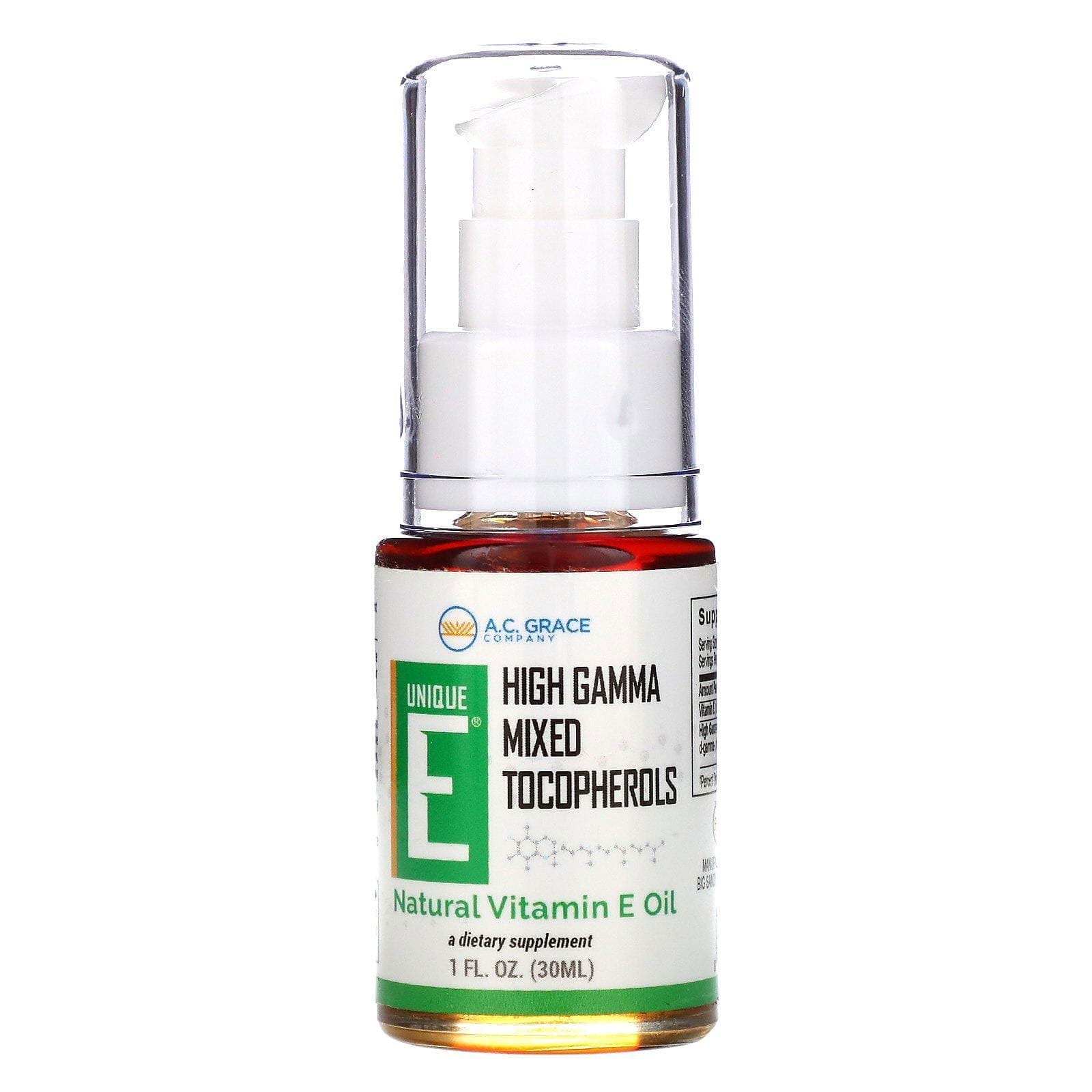 A.C. Grace Company, Unique E, aceite con vitamina E natural, 1 fl oz