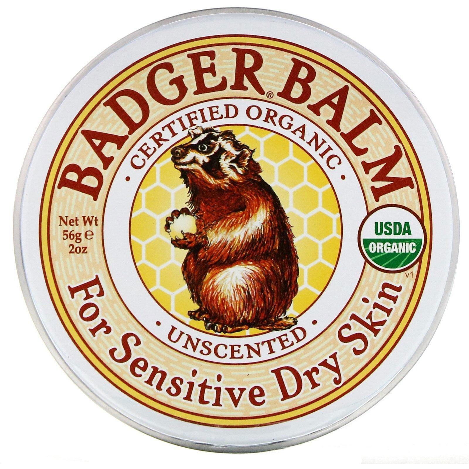 Badger Company, Badger Balm, para piel seca y sensible, sin fragancia, 2 oz (56 g)