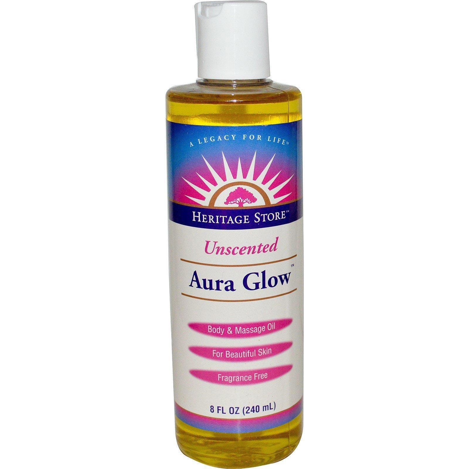 Heritage Store, Aura Glow, Aceite para el Cuerpo y para Masajes, Sin Fragancia, 8 fl oz (240 ml)