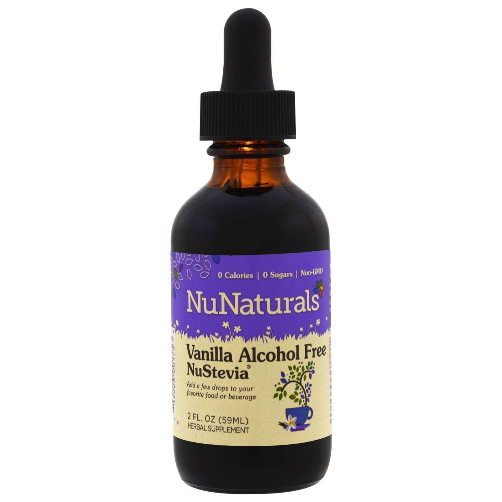 NuNaturals, Vainilla sin alcohol NuStevia, 2 fl oz (59 ml)