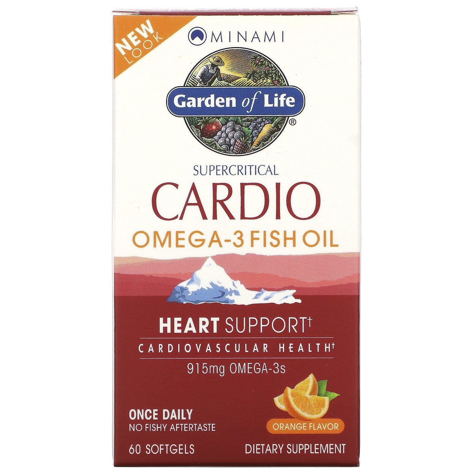 Minami Nutrition, Supercritical Cardio, Omega-3 Fish Oil, Orange Flavor, 915 mg , 60 Softgels