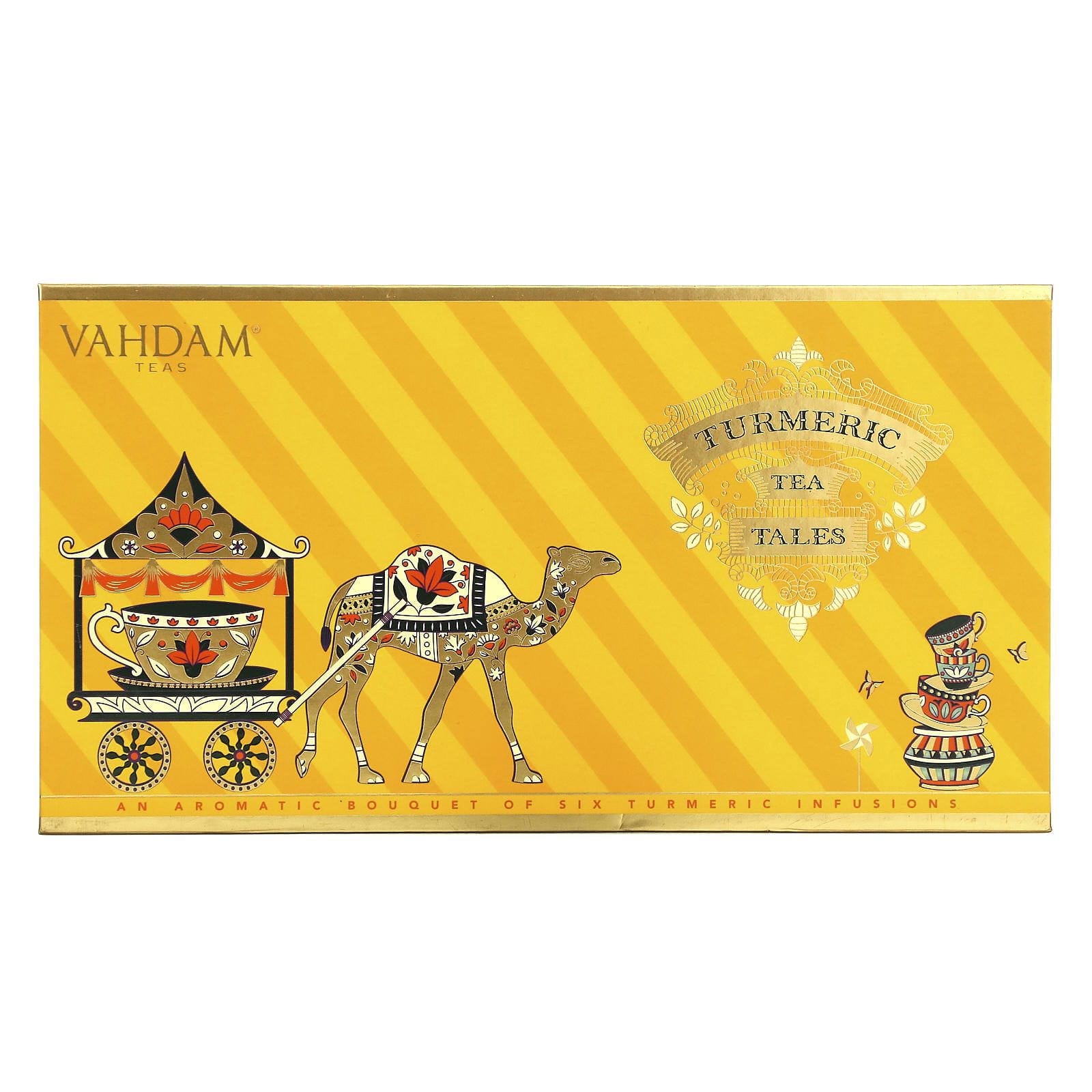 Vahdam Teas, Set de cuentos de té de cúrcuma, 6 piezas