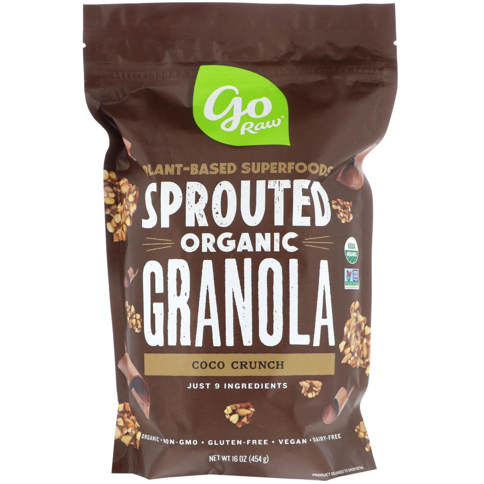 Go Raw, Granola germinada orgánica, Crocante de coco, 454 g (16 oz)