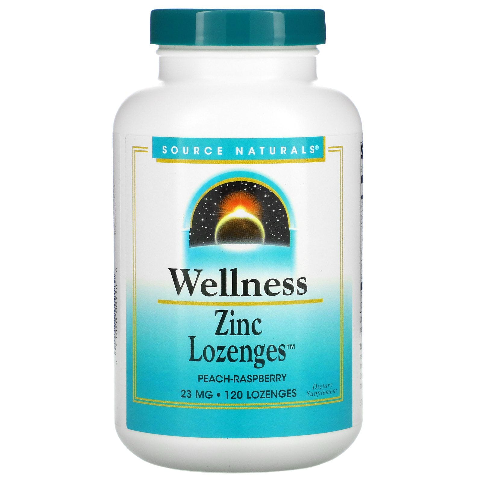 Source Naturals, Wellness, Pastillas de zinc, durazno-frambuesa, 23 mg, 120 Pastillas