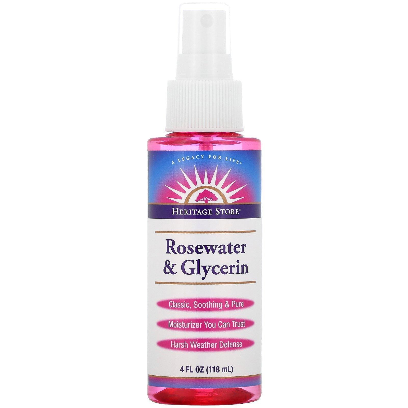 Heritage Store, Agua de rosas y glicerina, 118 ml (4 oz. líq.)