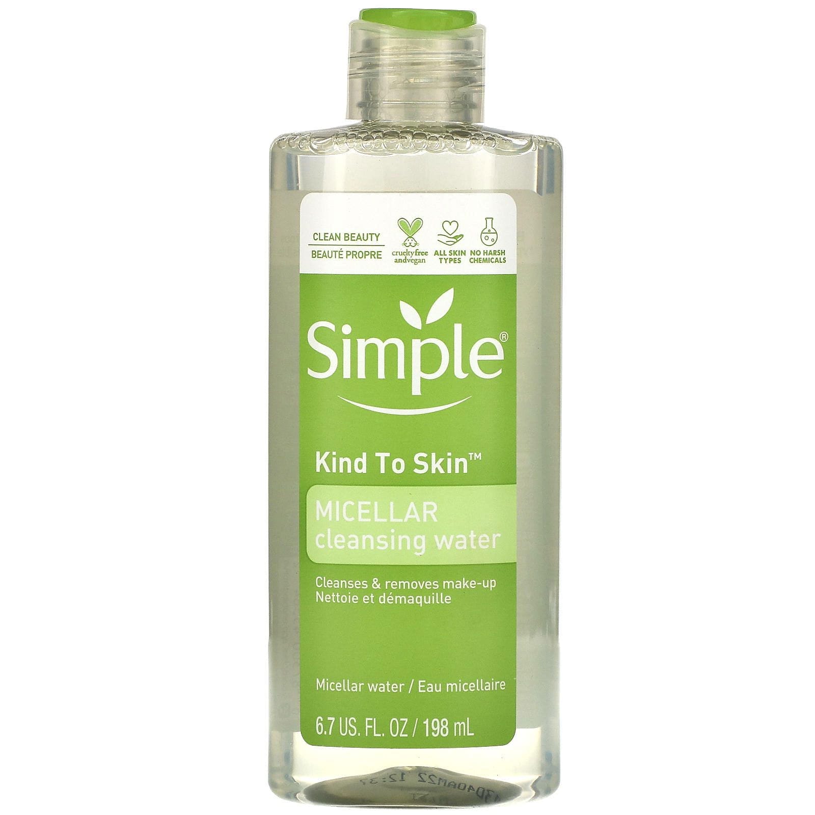 Simple Skincare, Agua micelar de limpieza, 198 ml (6,7 oz. líq.)