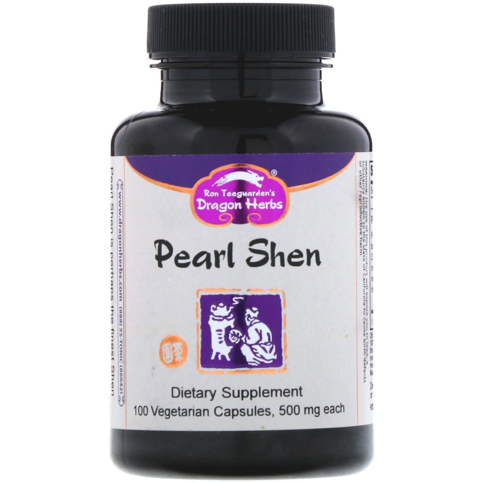 Dragon Herbs, Pearl Shen, 500 mg, 100 cápsulas vegetarianas