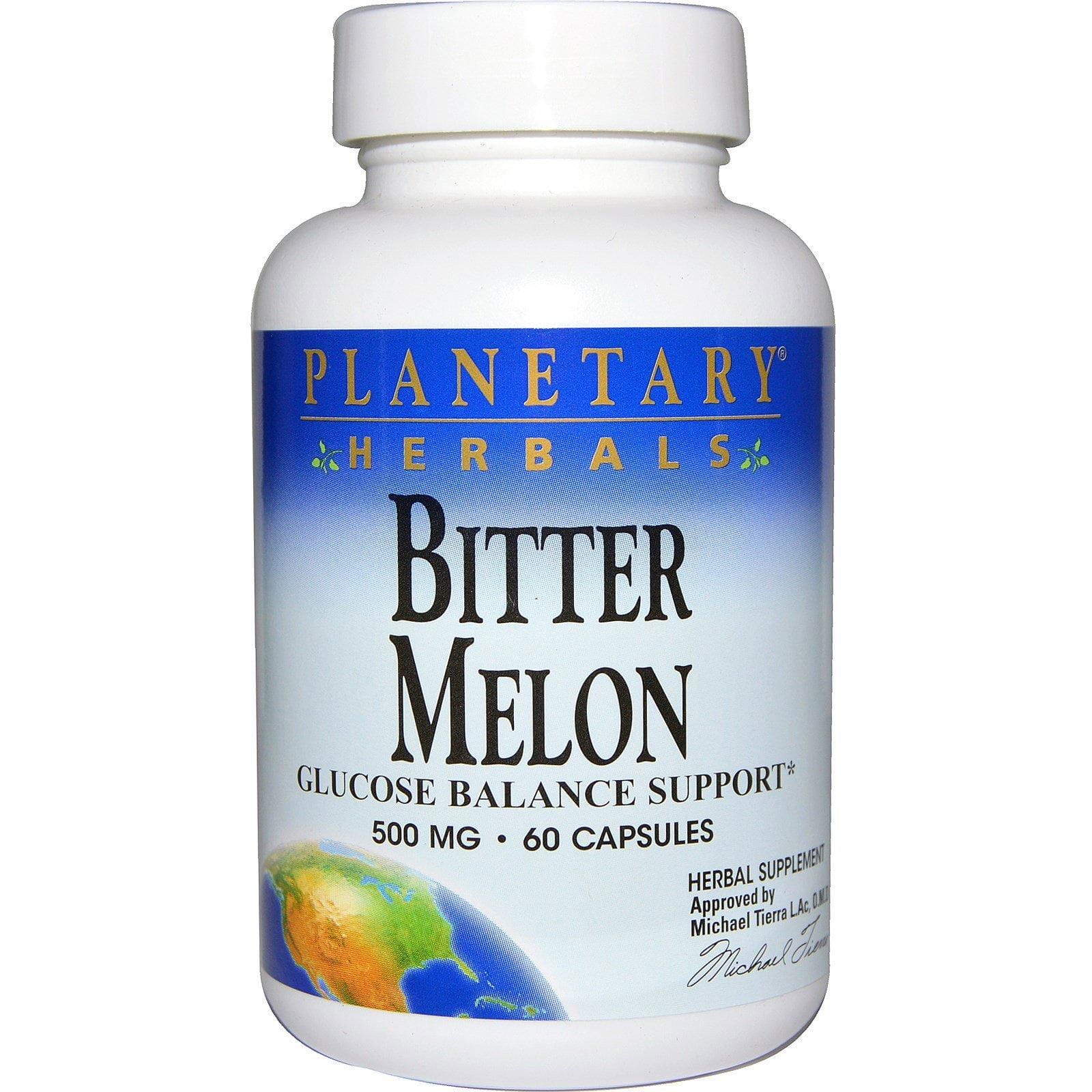 Planetary Herbals, Melón amargo, soporte de equilibrio de glucosa, 500 mg, 60 cápsulas