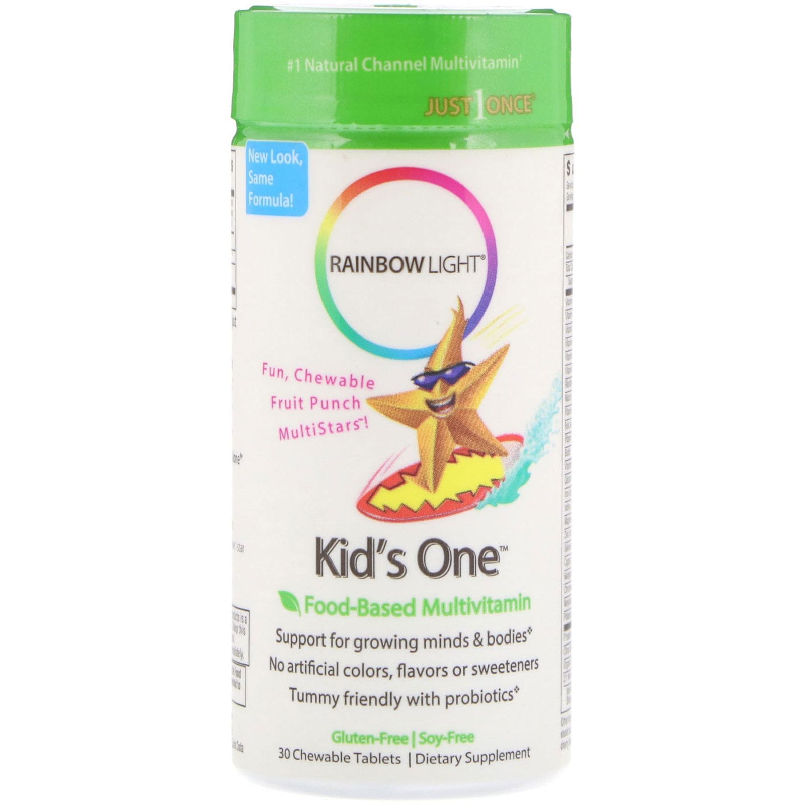 Rainbow Light, Kid's One, Multivitamínico Alimenticio, Ponche de Frutas, 90 Tabletas