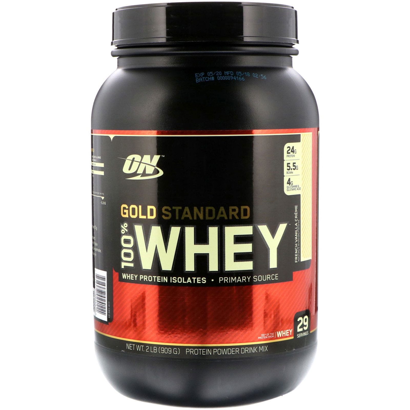 Optimum Nutrition, Gold Standard 100% Whey, French Vanilla Crème, 2 lbs (909 g)